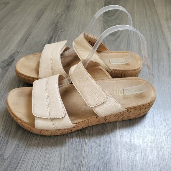 Alegria Sandals Wedge 41 Adjustable Slide Leather Summer Comfort Casual - Picture 3 of 8